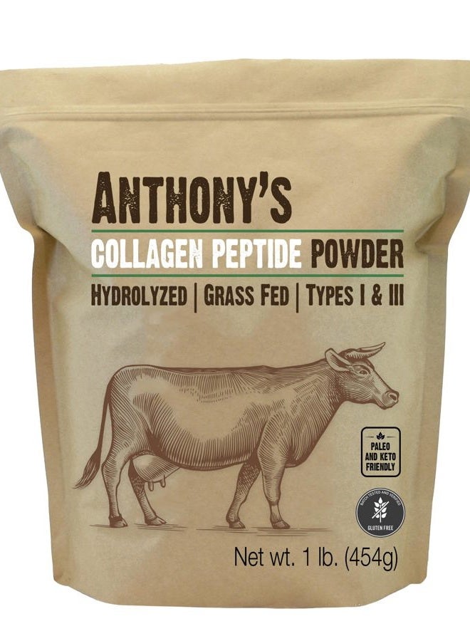 Anthony's (ببتيد الكولاجين 0.5 كجم) - مسحوق ببتيد الكولاجين (0.5 كجم)، هيدروزيليد نقي، خالي من الجلوتين، مناسب للكيتو والباليو - Image 1