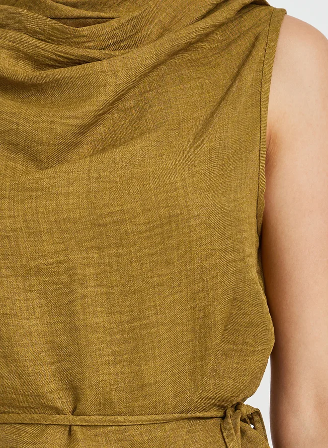Take Two Solid Sleeveless Top with Tie-Up Detail
