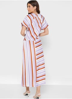 WAREHOUSE Striped Ruffle Detail Dress  - Image 2