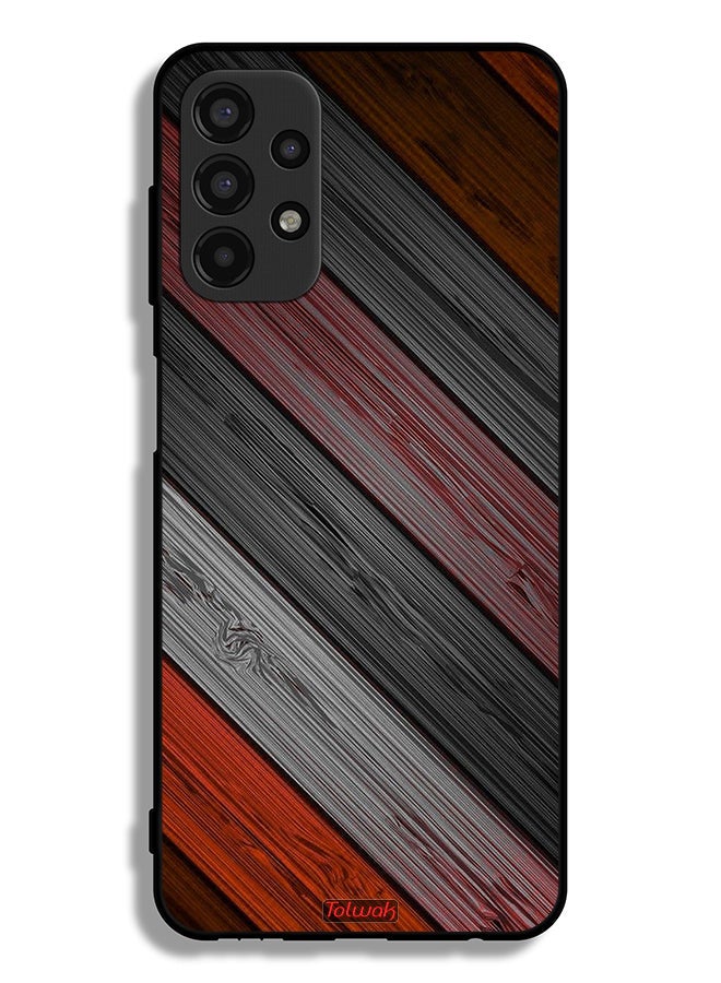 Tolwak Samsung Galaxy A13 4G Protective Case Cover Colored Wooden Pattern - Image 1