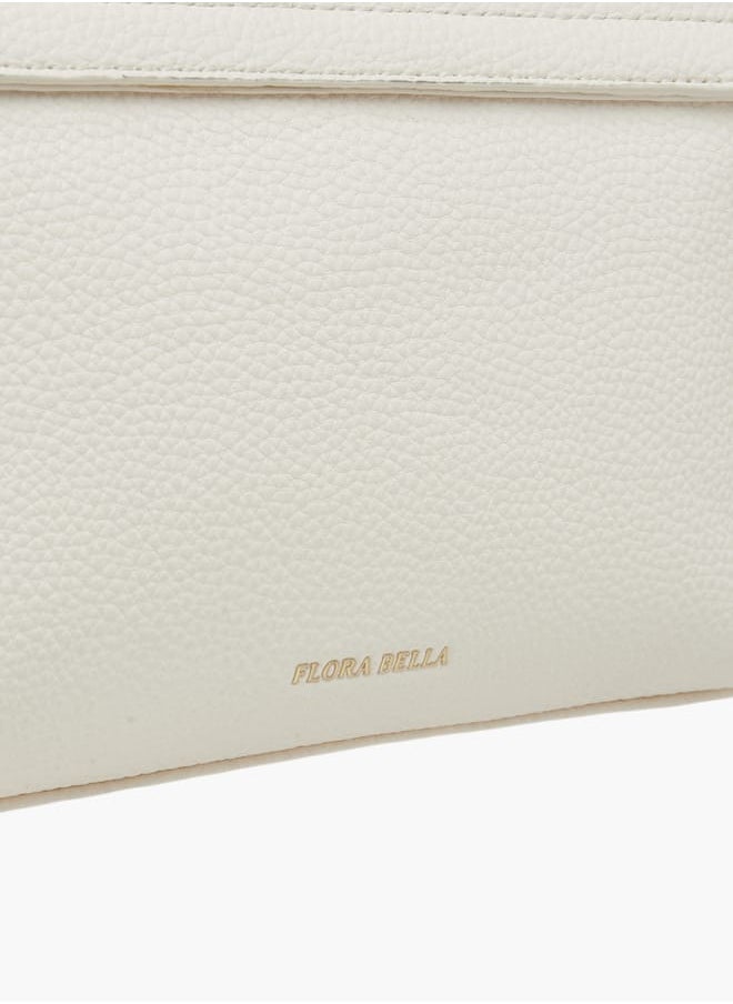Women Solid Crossbody Bag with Top Handle and Scarf Detail