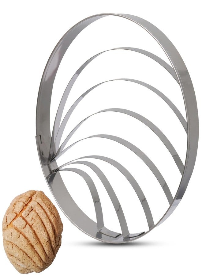 Rierdge Concha Cutter Mexican Bread Mold 4in - Stainless Steel Conchas Stamp for Kitchen Biscuits Bread - Image 1