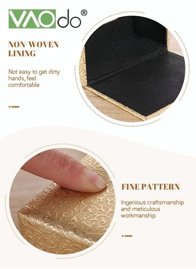 VAOdo - Leather Tissue Box Holder, Magnetic Switch Rectangle Napkin Paper Case, Gold Edging Tissue Box Cover, for Hotels, Restaurants, Offices, Dining Rooms, Bedrooms, Living Rooms, Cars 24 * 12.5 * 8.5 CM - Image 1