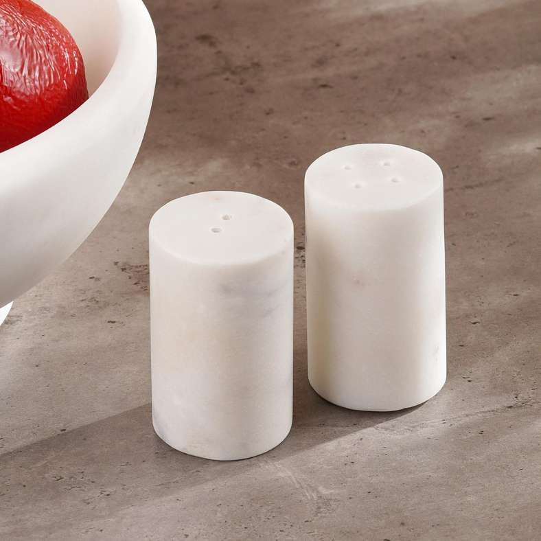 Pan Home مبخرات ملح وفلفل من الرخام الأبيض للمطبخ - Image 1