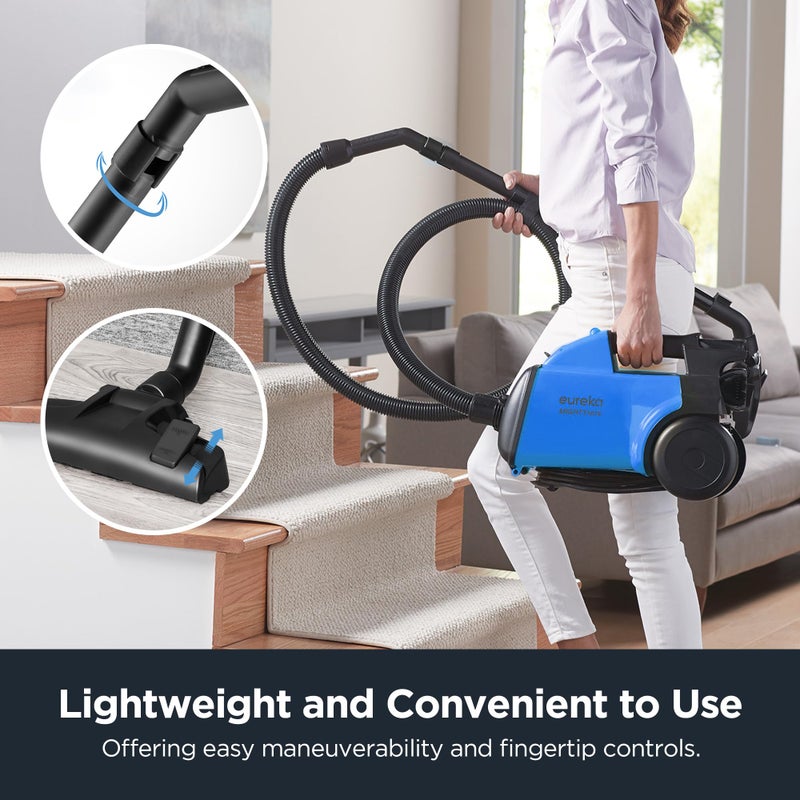 Eureka Bagged Canister Vacuum Cleaner, 3670H w/ 2bags, 3670h-blue - Image 2