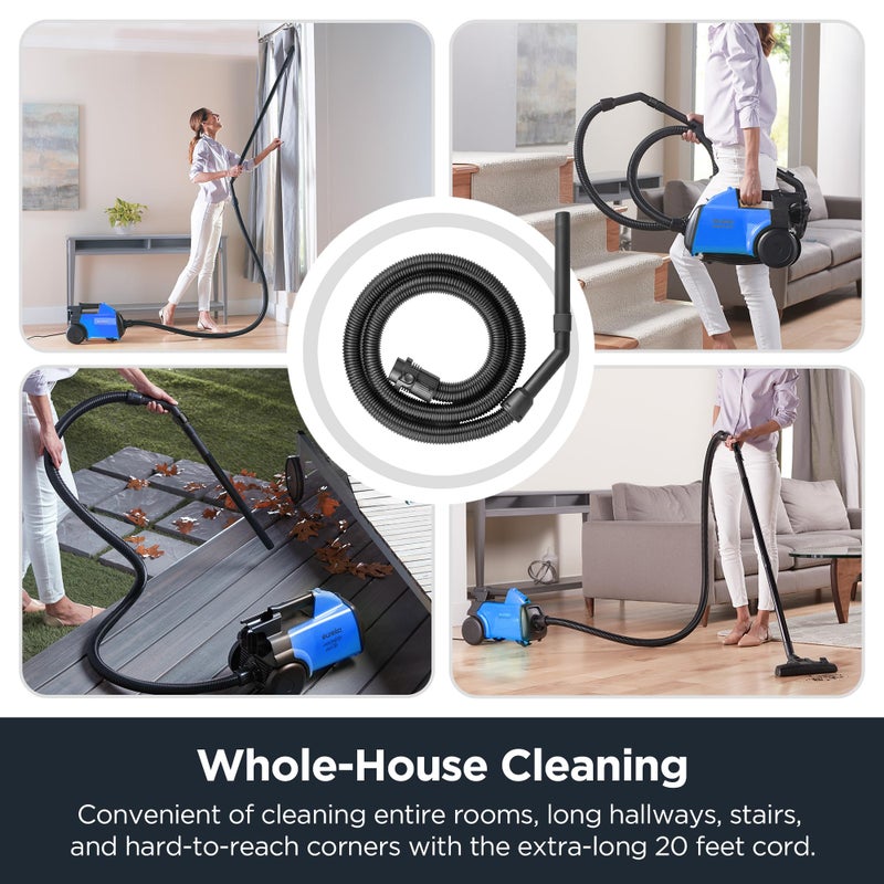 Eureka Bagged Canister Vacuum Cleaner, 3670H w/ 2bags, 3670h-blue - Image 4