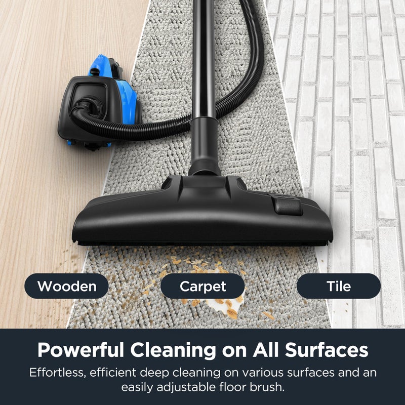 Eureka Bagged Canister Vacuum Cleaner, 3670H w/ 2bags, 3670h-blue - Image 3