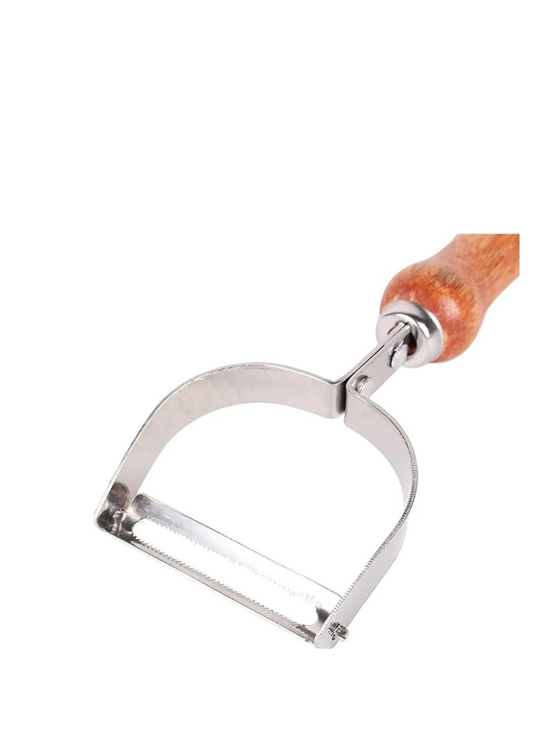 قشارة خضروات من الستانلس ستيل بمقبض خشبي - Image 4