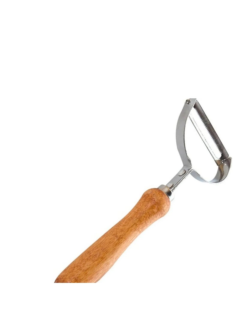 قشارة خضروات من الستانلس ستيل بمقبض خشبي - Image 5