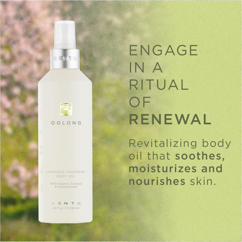 Zents Luminous Cashmere Body Oil (Anjou Fragrance) | Moisturizing Body Oil with Vitamin E & Organic Coconut Oil | Softens & Smooths Skin | 8 fl oz - Image 1