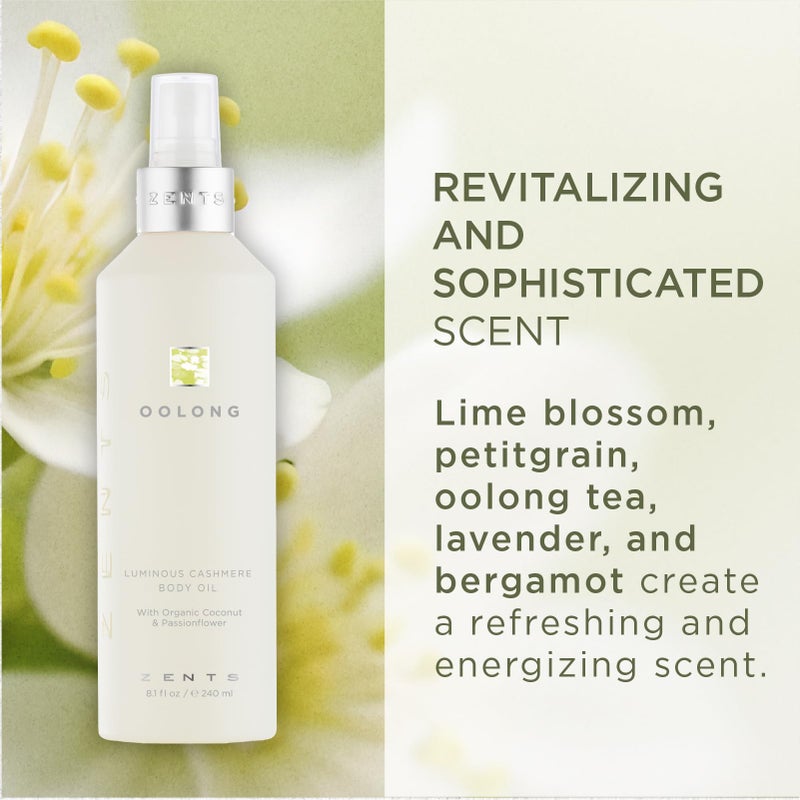 Zents Luminous Cashmere Body Oil (Anjou Fragrance) | Moisturizing Body Oil with Vitamin E & Organic Coconut Oil | Softens & Smooths Skin | 8 fl oz - Image 3