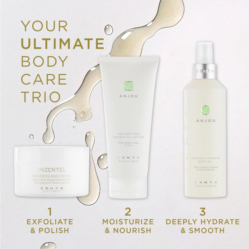 Zents Luminous Cashmere Body Oil (Anjou Fragrance) | Moisturizing Body Oil with Vitamin E & Organic Coconut Oil | Softens & Smooths Skin | 8 fl oz - Image 5