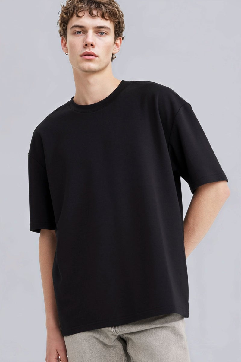 DeFacto Black Man Breathable Oversize T-Shirt Casual - Image 1