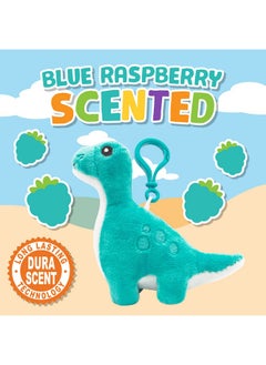 Scentco Scentco Dino Dudes Backpack Buddies - Patented Gourmet Scented Plush Toy Dinosaur Clips - Brontosaurus (Raspberry) - Stocking Stuffer  - Image 2