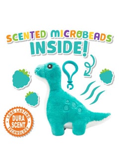 Scentco Scentco Dino Dudes Backpack Buddies - Patented Gourmet Scented Plush Toy Dinosaur Clips - Brontosaurus (Raspberry) - Stocking Stuffer  - Image 4