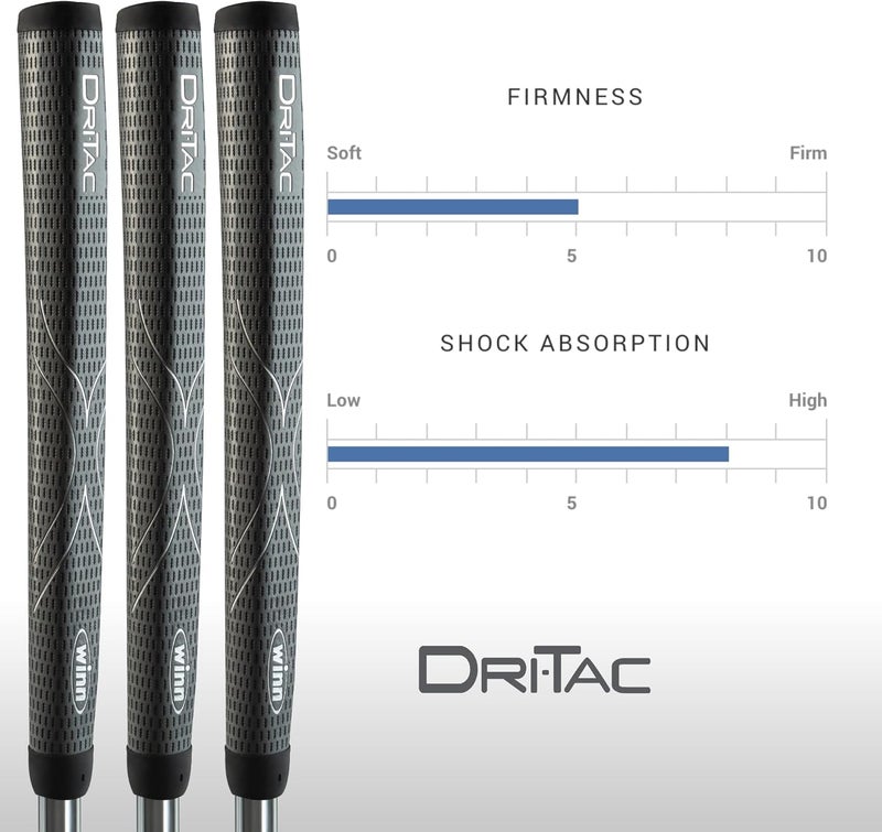 Winn DriTac Midsize Pistol Putter Golf Grip, Dark Gray - Image 4