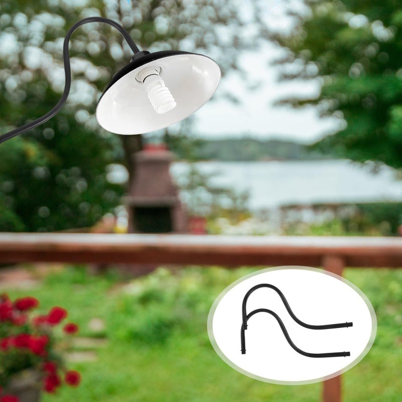 Ciieeo 2 قطعة قضيب مصباح منحني DIY قضيب مصباح لأسفل بديل لطاولة الأرضية إصلاح صنع عدة ملحقات أجزاء أسود - Image 4