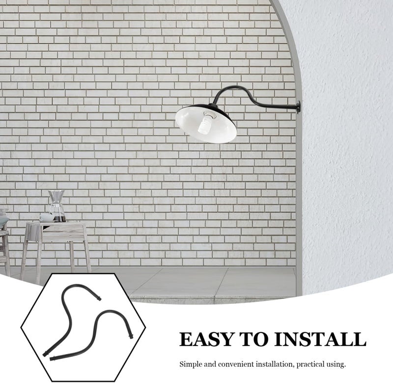 Ciieeo 2 قطعة قضيب مصباح منحني DIY قضيب مصباح لأسفل بديل لطاولة الأرضية إصلاح صنع عدة ملحقات أجزاء أسود - Image 3
