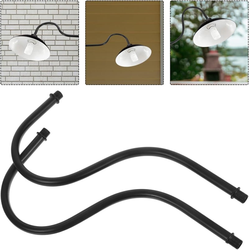Ciieeo 2 قطعة قضيب مصباح منحني DIY قضيب مصباح لأسفل بديل لطاولة الأرضية إصلاح صنع عدة ملحقات أجزاء أسود - Image 5