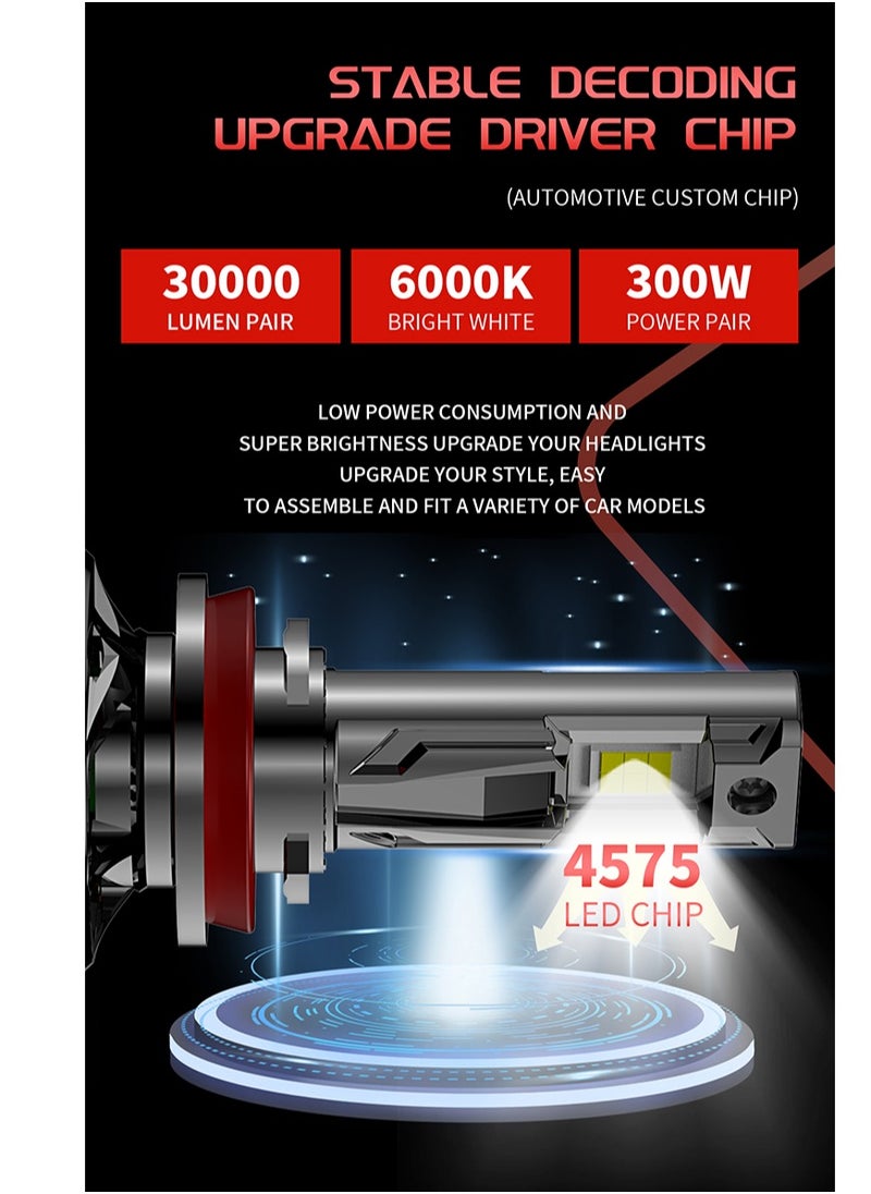Toby's - Tobys TF150 9005 2 Pieces 300W Original Tested LED Headlight Bulb Assembly 30000 Lumens 150W/Piece Xtreme Bright With Color Temperature 6500K - Image 1