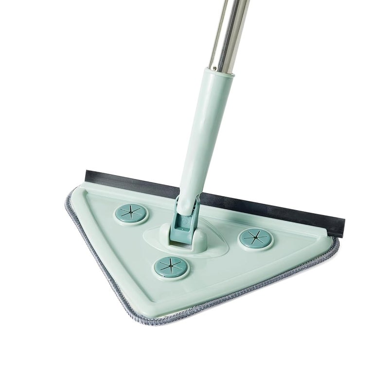 Suzec Rotatable Triangle Mop with Long Handle Microfiber Floor Mop Rotatable Cleaning Brush Glass Wiper Window Cleaner Floor Cleaning Car Glass Cleaning Scraper Dust Mop - Image 1
