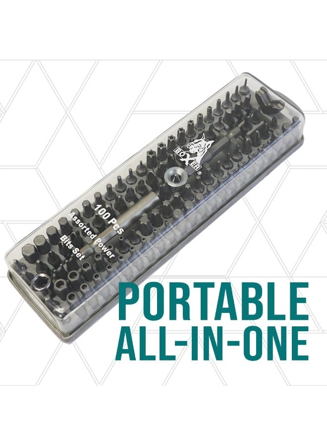 Boxer BOXERTOOL 100 piece Tamper Proof & Security Hex Bit Set 1/4" - Magnetic, Tamper Resistant, SAE Hex, Metric Hex and Star Bits - Torx, Spanner, and Tri-Wing - Compact All In One Bit Set  - Image 4