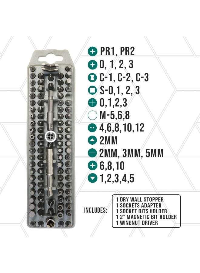 Boxer BOXERTOOL 100 piece Tamper Proof & Security Hex Bit Set 1/4" - Magnetic, Tamper Resistant, SAE Hex, Metric Hex and Star Bits - Torx, Spanner, and Tri-Wing - Compact All In One Bit Set  - Image 3