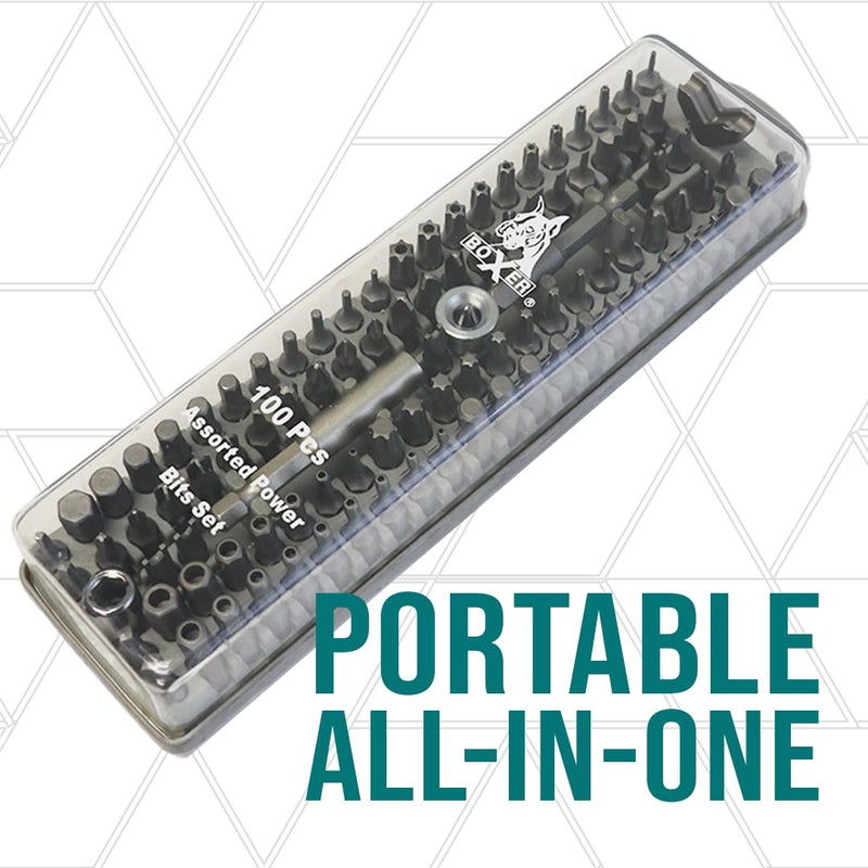 Boxer مجموعة مفاتيح سداسية 100 قطعة مقاومة للتلاعب والأمان من BOXERTOOL 1/4" - مغناطيسية، مقاومة للتلاعب، مفاتيح سداسية SAE، مفاتيح سداسية مترية ونجمة - توركس، سبانر، وثلاثي الأجنحة - مجموعة مفاتيح مدمجة شاملة - Image 3