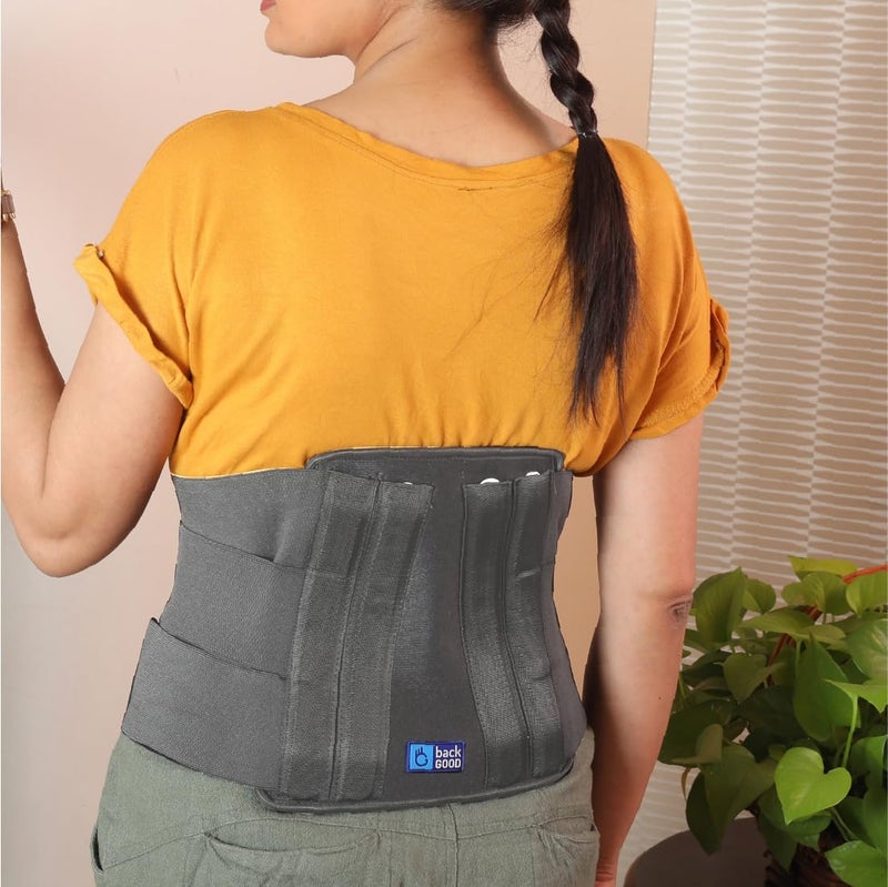 Back Good Lumbar Sacral Belt | 5-Year Warranty | Back Support Belt for Lower Back Pain, Sciatica, Muscle Strains, Posture Correction | Orthopedic Belt 4 Metal Stays | Men & Women (XXXL)(Grey) - Image 5