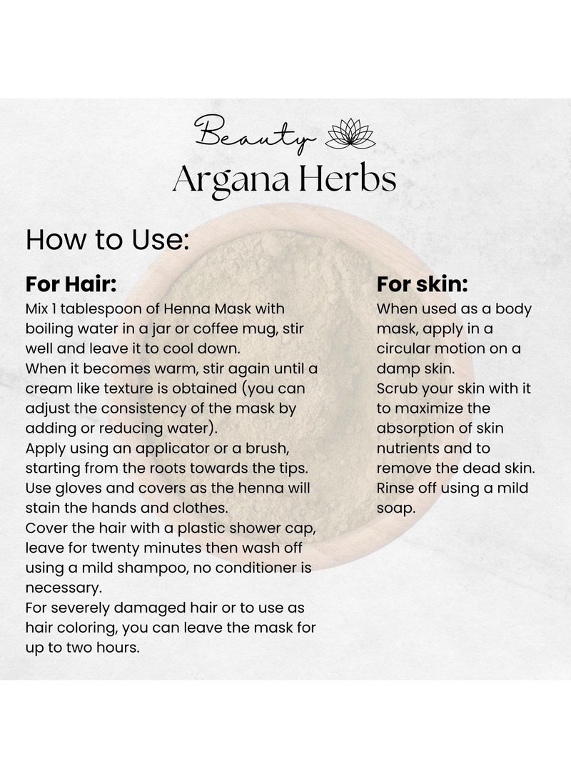 Argana Organic Beauty  Moroccan Henna Powder 100G For Hair And Skin Strengthen The Hair - Protects The Skin Against Infections Combats The Signs Of Aging And Wrinkles Premium Quality - Image 5