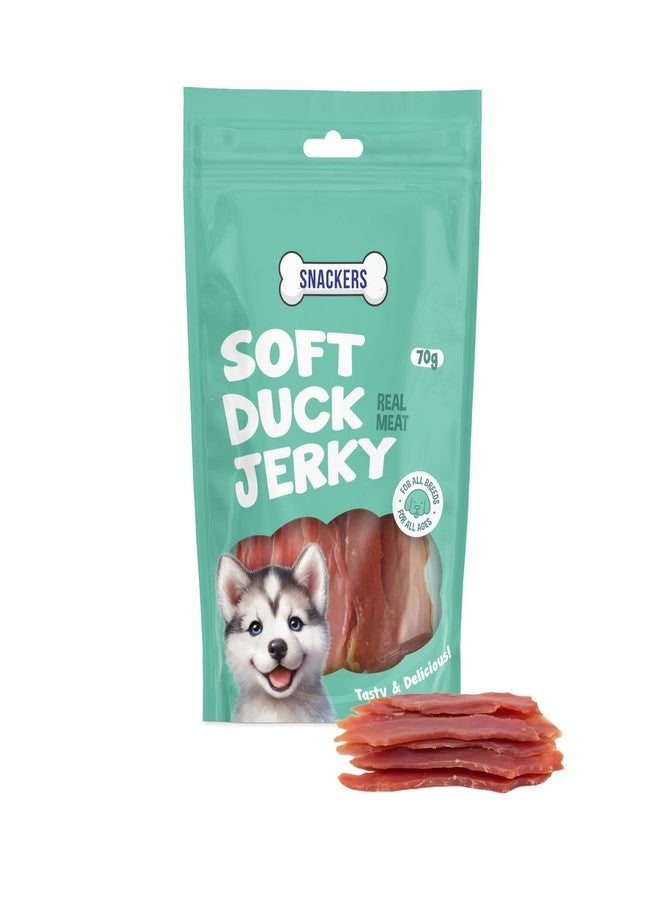 Snackers Soft Duck Jerky, Dog Treats | Natural High Protein Chews for Dental Health, Strong Muscles & High Energy | Healthy & Tasty Snacks for Puppies & Adult Dogs, 70g - Image 1