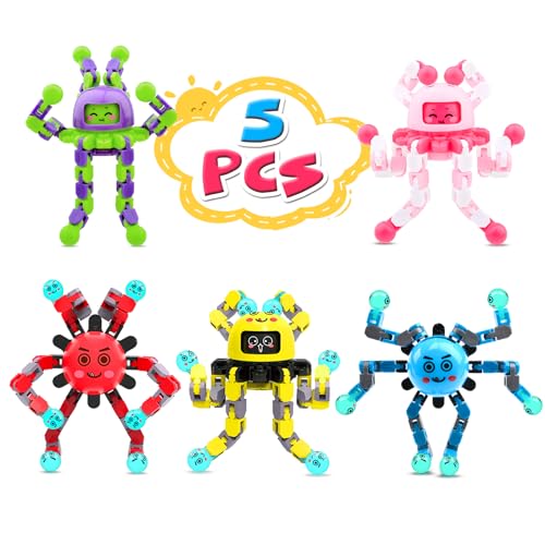 ASIOWELY Transformable Fidget Spinner Toys for Kids and Adults5 PCS Sensory Toy for Boys Girl ADHD Stress ReliefEaster Basket Stuffers Gifts Fingertip Gyros Birthdays Travel Party Favors for Teens - Image 1