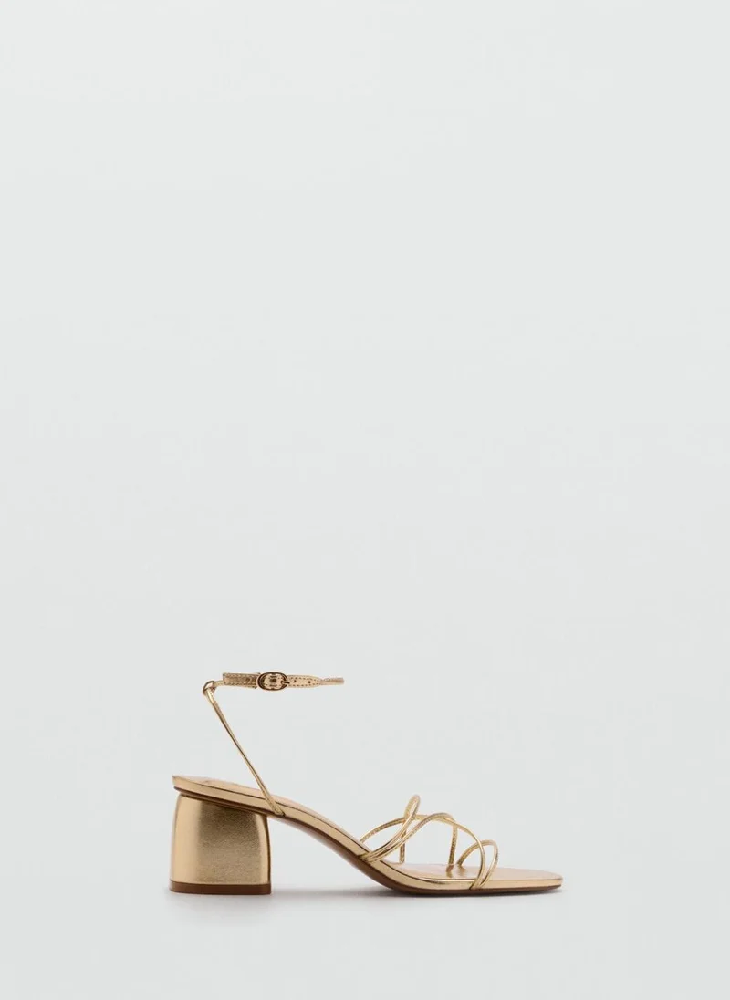 MANGO Heeled Sandal With Crossed Straps
