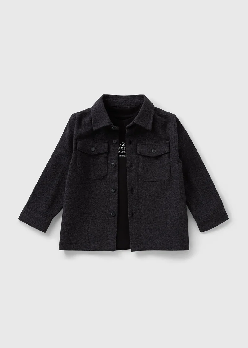 Matalan Boys Grey Studio Collection Shirt & T-shirt Set