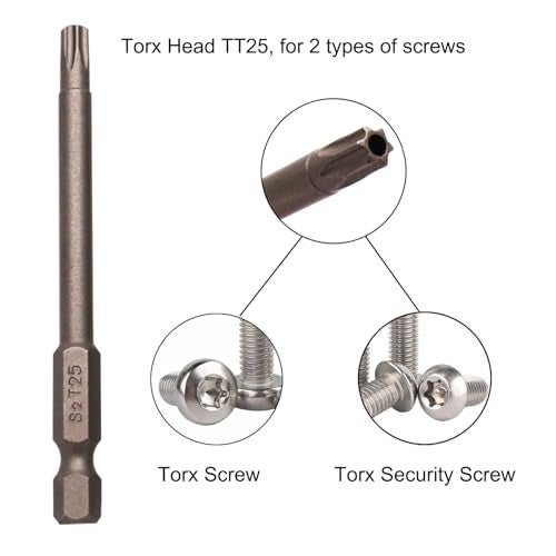 Sipery 10 Pack Security Torx Bit Set Tamper Proof S2 Steel Magnetic Security Screwdriver Set 1/4 Inch Hex Shank 5 Point Star Bits 3 Inch Length T25 - Image 2