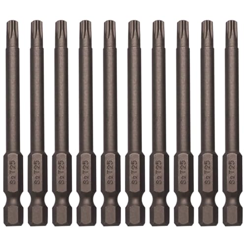 Sipery 10 Pack Security Torx Bit Set Tamper Proof S2 Steel Magnetic Security Screwdriver Set 1/4 Inch Hex Shank 5 Point Star Bits 3 Inch Length T25 - Image 1