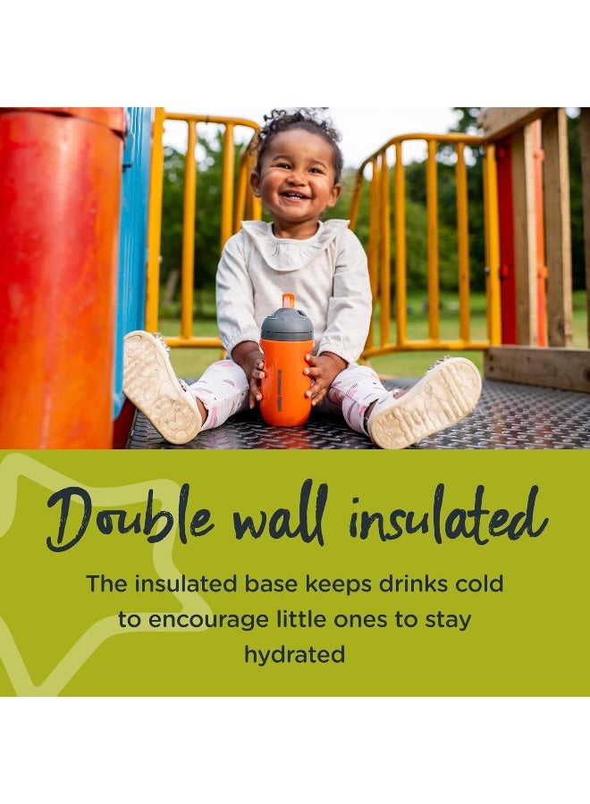 Tommee Tippee Insulated Non-Spill Straw Cup, 12m+ Toddler Training Drinking Bottle, 100% Leak Proof, Sporty Carry Handle, BPA Free, 9oz, Orange - Image 5