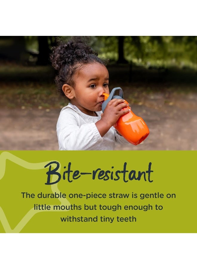 Tommee Tippee Insulated Non-Spill Straw Cup, 12m+ Toddler Training Drinking Bottle, 100% Leak Proof, Sporty Carry Handle, BPA Free, 9oz, Orange - Image 4