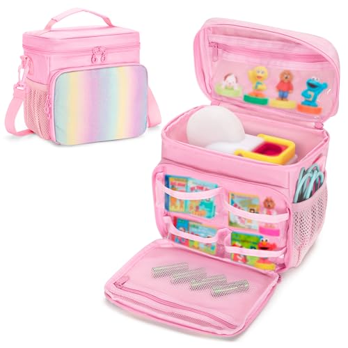 GRAOSO Carrying Case Compatible with Little Tikes Story Dream Machine Books Starter Set Toy Storage Bag with Handle and Shoulder Strap for Storybook Character Accessories Pink Bag Only Patented Design - Image 1
