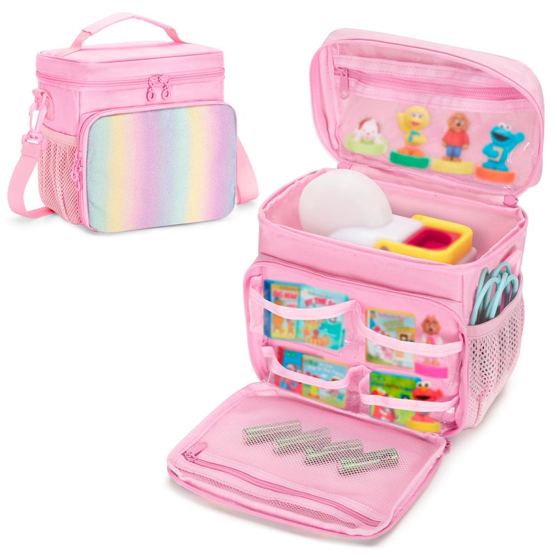 GRAOSO Carrying Case Compatible with Little Tikes Story Dream Machine Books Starter Set Toy Storage Bag with Handle and Shoulder Strap for Storybook Character Accessories Pink Bag Only Patented Design - Image 2