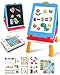 Elovien Easel for Kids 4 in 1 Double Sided Toddler Art Easel with Chalkboard  Magnetic Whiteboard Foldable Kids Tabletop Easel with Drawing  Writing Accessories  Gift for Boys and Girls Blue - Image 4