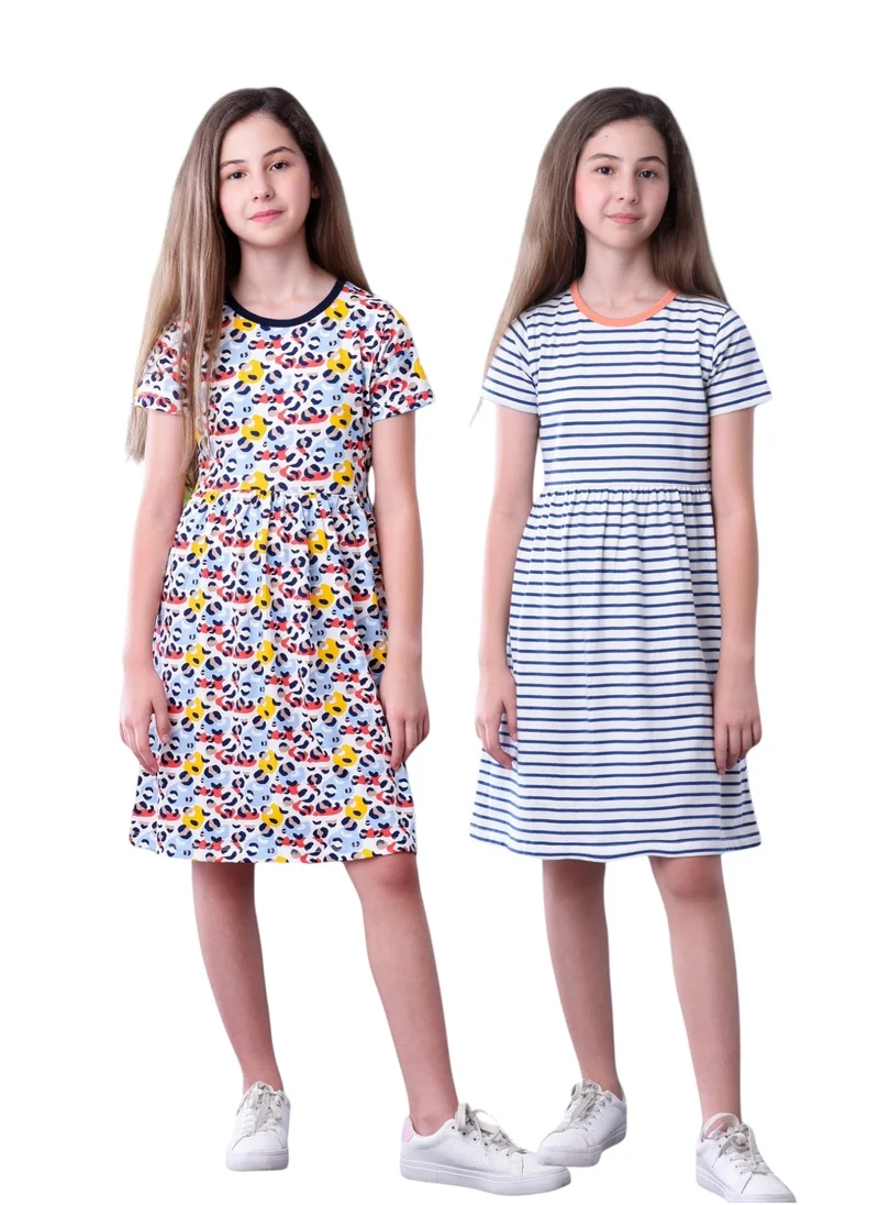 فكتور اند جين MULTIPACK -GIRLS CASUAL PRINTED DRESS (2 PC)