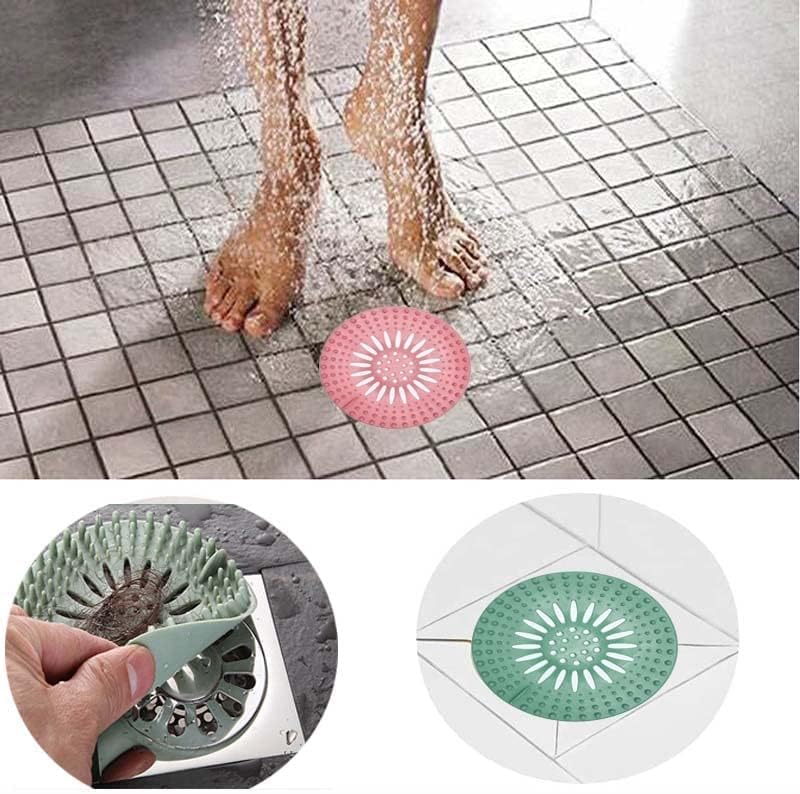 CEPLO Ceplo 2 Pcs Silicone Hair Catcher Durable Hair Stopper Shower Drain Covers and Clean Suit for Bathroom Bathtub and Kitchen Pack of 2 - Image 4