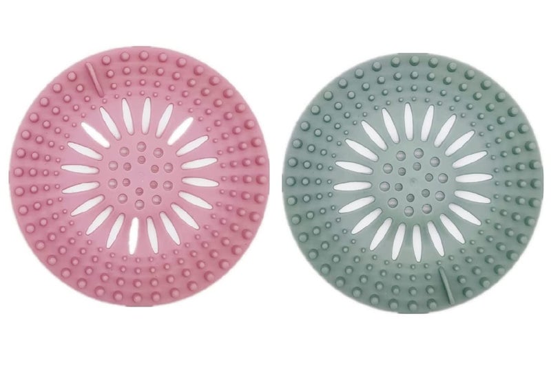 CEPLO Ceplo 2 Pcs Silicone Hair Catcher Durable Hair Stopper Shower Drain Covers and Clean Suit for Bathroom Bathtub and Kitchen Pack of 2 - Image 1