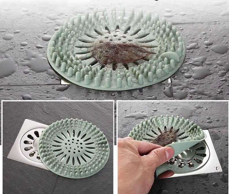 CEPLO Ceplo 2 Pcs Silicone Hair Catcher Durable Hair Stopper Shower Drain Covers and Clean Suit for Bathroom Bathtub and Kitchen Pack of 2 - Image 5