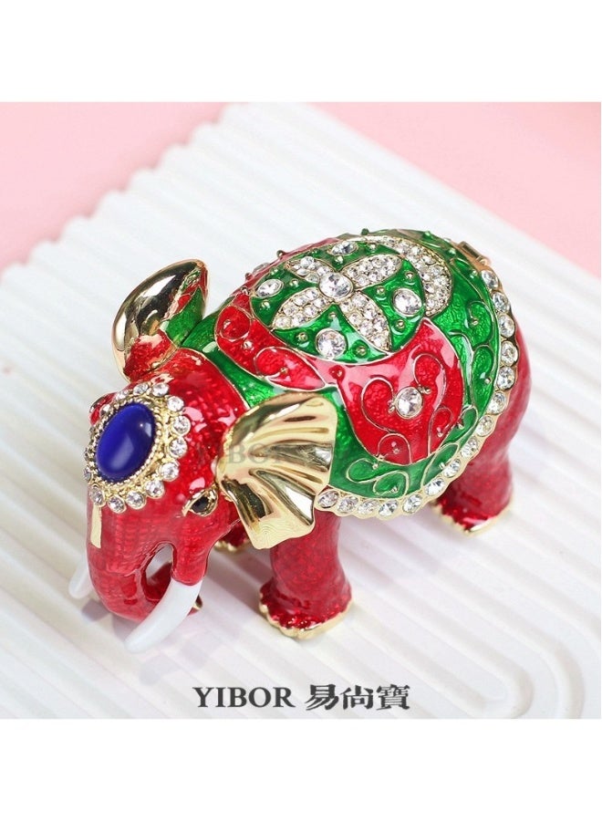 Beauenty Metal enamel crafts Southeast Asian elephant creative home porch desk lucky ornaments decoration/red - Image 2