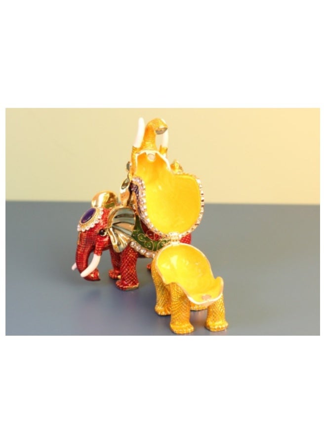 Beauenty Metal enamel crafts Southeast Asian elephant creative home porch desk lucky ornaments decoration/red - Image 1