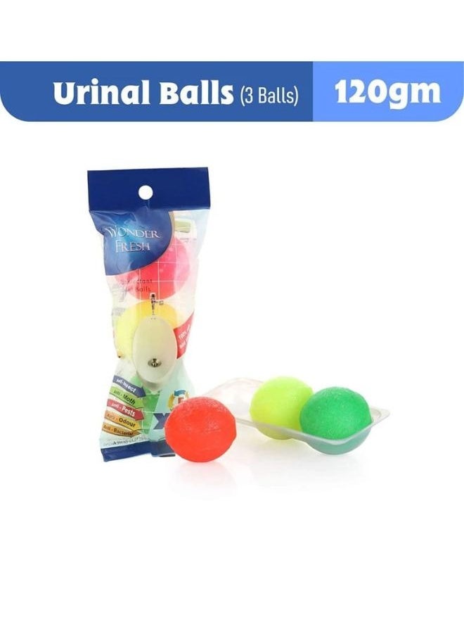 WONDER FRESH Wonder Fresh Urinal balls  Urinal Cubes Sani cube napthalene balls for Toilets Washbasins & bathrooms (3 X 120 Gm) Pack of 3 Mix Fragrances, Anti bacterial with Long lasting aroma  - Image 4