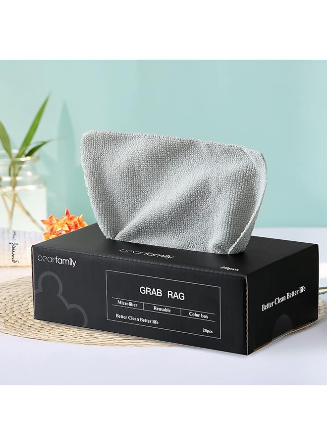 Zaboon Cloth Glass Cleaning Towel Kitchen Towel Cloth Reusable 20 Pcs/Box Grab Rag Strong Water And Oil Absorption Cleaning Rags Washable Cleaning Wipe For Cleaning Kitchen/Dish/Mirror Windows - Image 1