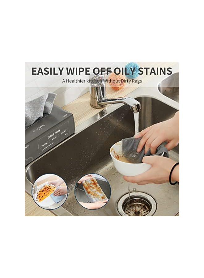 Zaboon Cloth Glass Cleaning Towel Kitchen Towel Cloth Reusable 20 Pcs/Box Grab Rag Strong Water And Oil Absorption Cleaning Rags Washable Cleaning Wipe For Cleaning Kitchen/Dish/Mirror Windows - Image 3